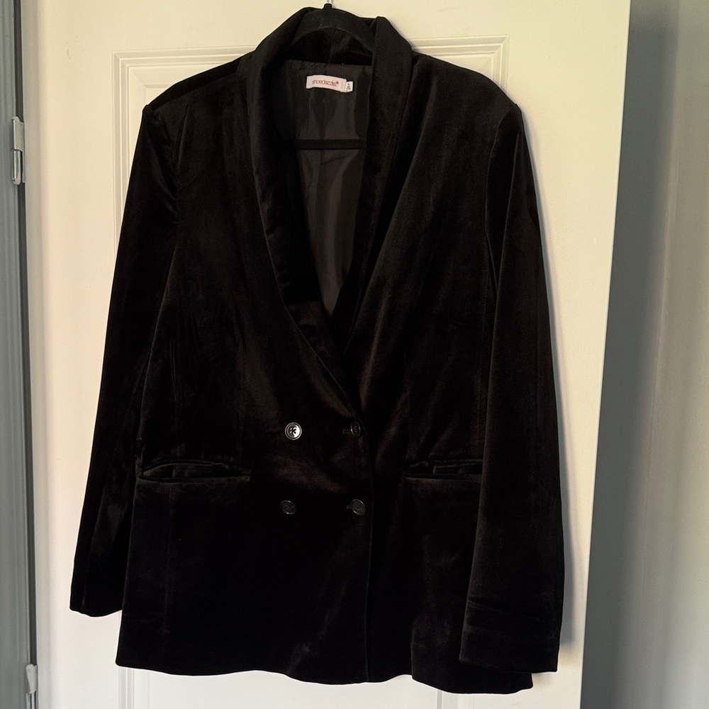 Shoe Dazzle Women's Black Velvet Blazer